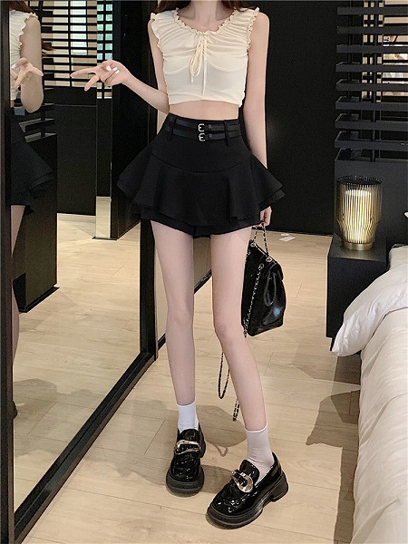 アウトドアシーズン到来 キュロット ホットガールスタイル フリル ミニスカート 夏 怠惰な風