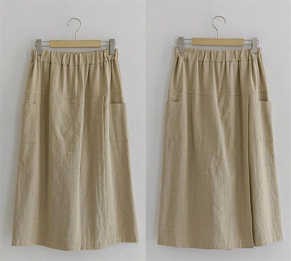 ワイドパンツ 伸縮性のあるウエスト 綿麻 気質 シンプル スリム キュロット
