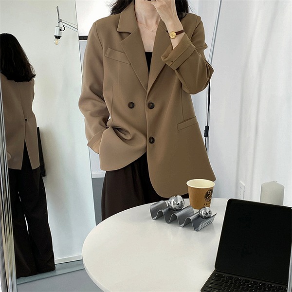 すっきり美人見え スーツ カジュアル 大人気 ギャザリング 快適である コート スリム 怠惰な風｜ドレミファソラ・ねこ