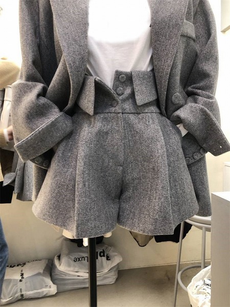ショートパンツ 肌にやさしい レトロ ハイウエスト デザインセンス ゆったりする トレンド カジュアル