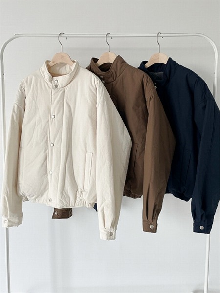 通勤する 冬 レトロ スタンドカラーボタン ゆったりする ピュアカラー 厚手 綿の服 トレンド｜ドレミファソラ・ねこ