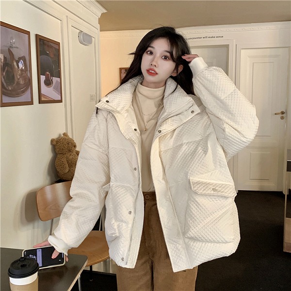 INSスタイル 冬 ゆったりする スタンドカラー パン服 怠惰 厚手 暖かい 綿の服 コート