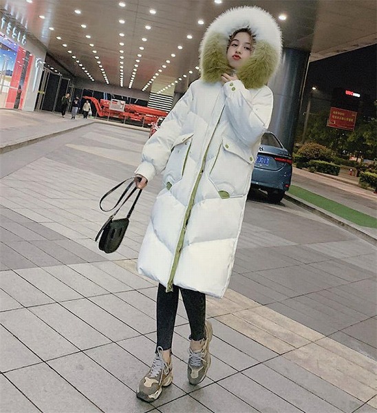 冬 ダウンコットン 中・長セクション 大さい毛皮の襟 厚手 綿の服｜ドレミファソラ・ねこ