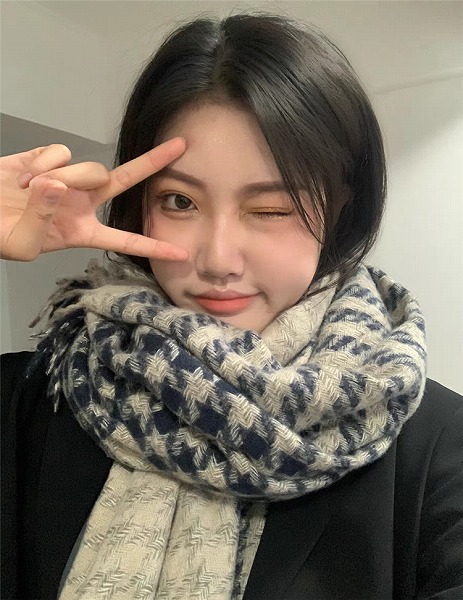 通勤する 気質 千鳥格子 タッセル 両面 厚手 暖かい よだれかけ 日本語 カジュアル スカーフ 冬