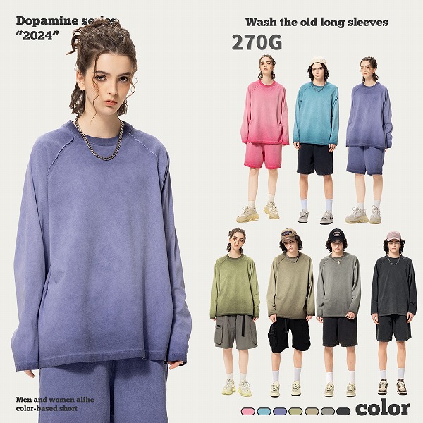 メンズファッション ビンテージ風 長袖Tシャツ 男女兼用 ストリート系 トップス 新作 春夏★全7色 6,297円