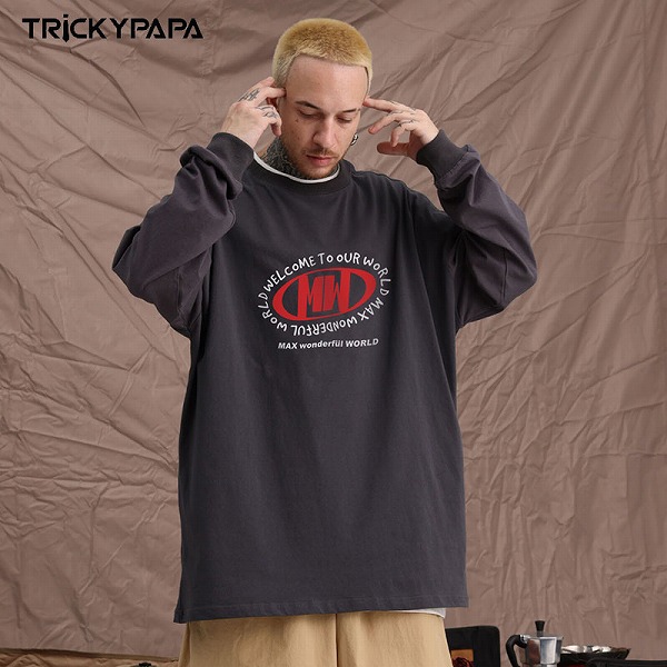 メンズファッション ラウンドネック 長袖Tシャツ 男女兼用 ストリート系トップス 春秋 新作★全6色