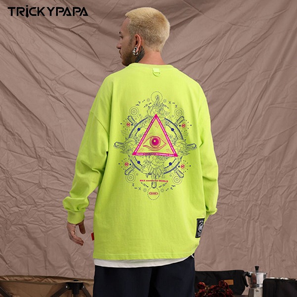 メンズファッション オーバーサイズ 長袖Tシャツ 男女兼用 ストリート系トップス 秋 新作★全6色