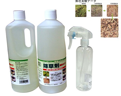 周囲の状況に分かりやすい 除草剤 流動体印字機  １Lｘ２個