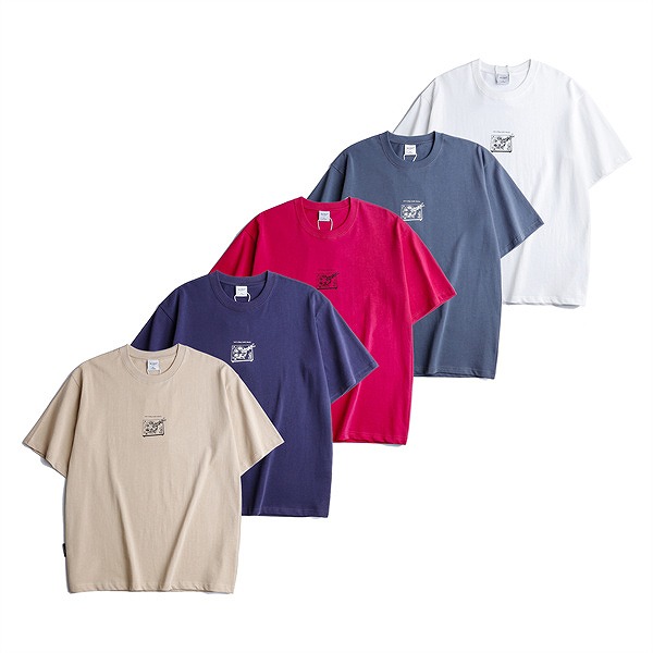P21927 Tシャツ トップス 男 メンズ 日系 春夏新作 半袖 ラウンドネック 吸汗 通気 ゆるい