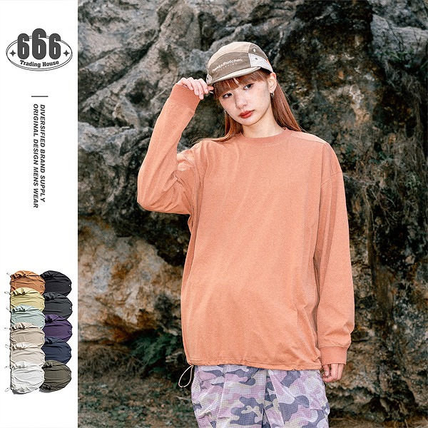 P21387 長袖 春夏新作 無地 ラウンドネック韓国風 メンズ 男 Tシャツ トップス