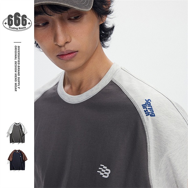P21382 韓国風 メンズ 男 Tシャツ トップス 半袖 春夏新作 無地 ラウンドネック｜ドレミファソラ・ねこ
