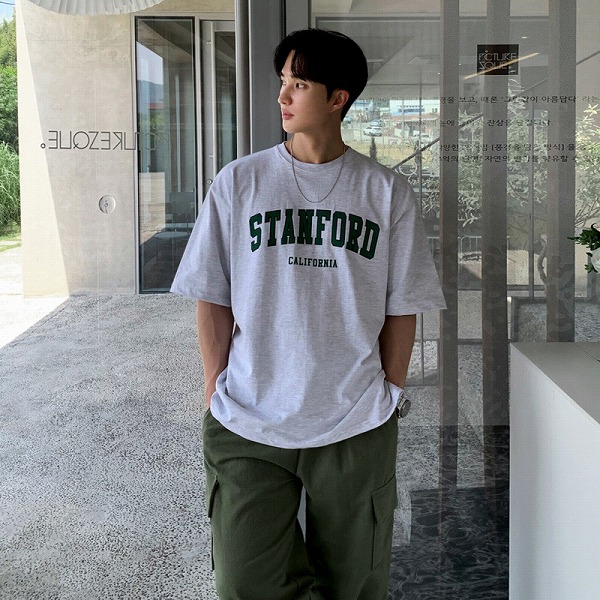 P21511 Tシャツ メンズ 韓国風 字母 プリントトップス 半袖 春夏新作