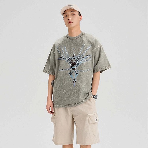 P21492メンズ Ｔシャツ トップス 春夏新作 カジュアル 半袖 ゆるい 韓国風 ユニーク ファッション