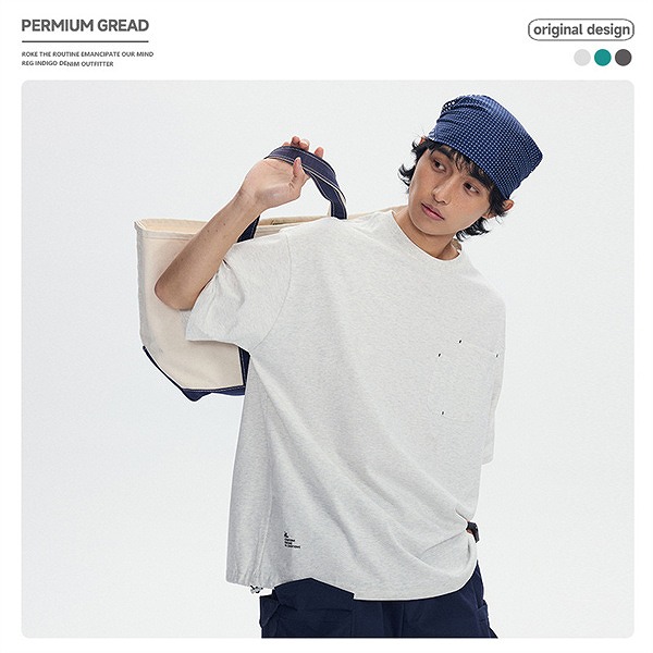 P21403 Tシャツ ラウンドネック 無地 メンズ 男 トップス 半袖 春夏新作 日系 レトロ