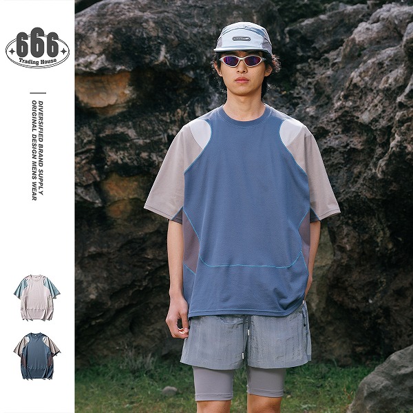 P21399 Ｔシャツ トップス 半袖 春夏新作 カジュアル 韓国風 速乾 男女通用 メンズ 男 スポーツ｜ドレミファソラ・ねこ