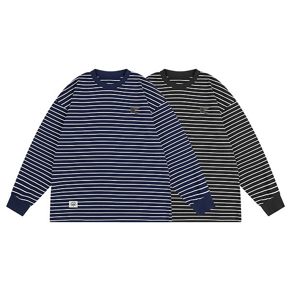 P20966 ストライプ トッブス メンズ 日系 春夏新作 Tシャツ 長袖