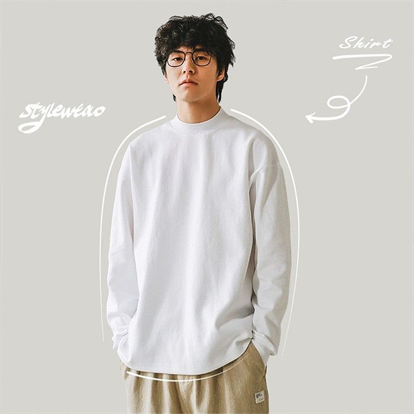 P20450 無地 トップス 夏新作 カジュアル メンズ ファッション 長袖 Tシャツ