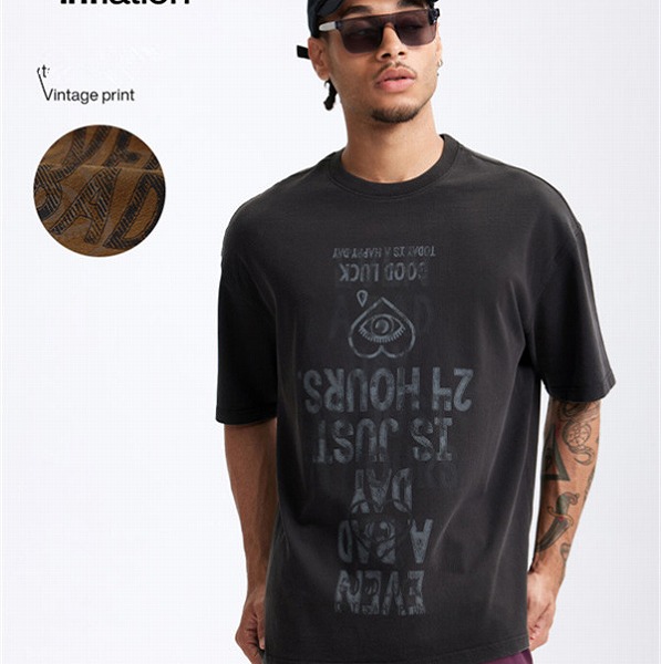 P20125 プリントファッション メンズ カジュアル Tシャツ トッブス 春夏新作 半袖