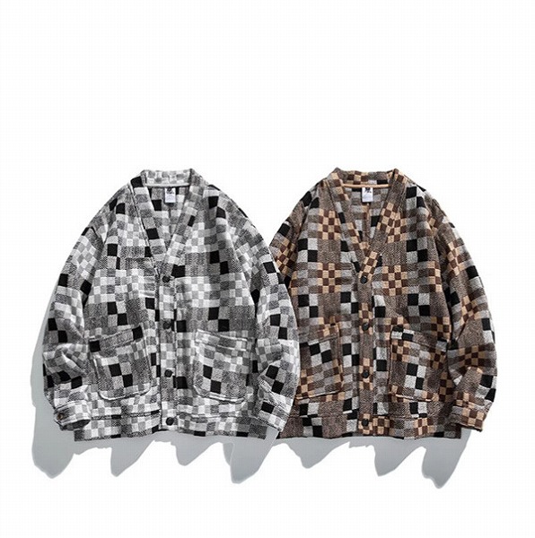 P19991 カーディガ 男女通用 カジュアル 保温 長袖 秋冬新作 メンズ チェック