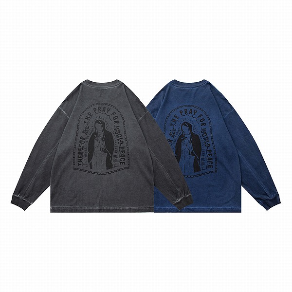 P18766 Tシャツ 秋冬新作メンズ トップス ヴィンテージ 男 カジュアル 長袖 パーカー