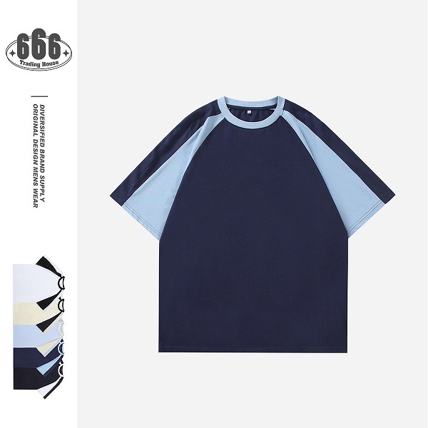 P17400メンズ カジュアル Tシャツ トップス 半袖 春夏新作ヴィンテージ カラーマッチング