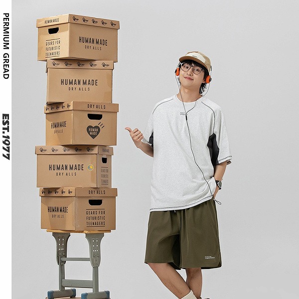 P14865メンズ Tシャツ 新作 トッブス 半袖　スポーツ ファッション　コントラスト色