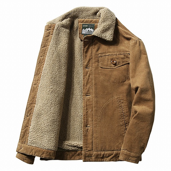 中綿コート メンズ　中綿ジャケット アウター 厚手　コート 冬服 コーデュロイ