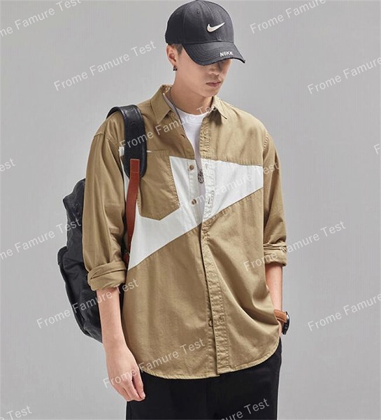 シャツ　カレッジスタイル　トップス　春秋新作　長袖　ワークシャツ　メンズ服