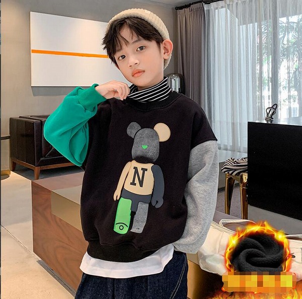 秋と冬 男の子 パーカートップス パーカー 子供服 キッズ服 おしゃれ裏毛付き★120-170