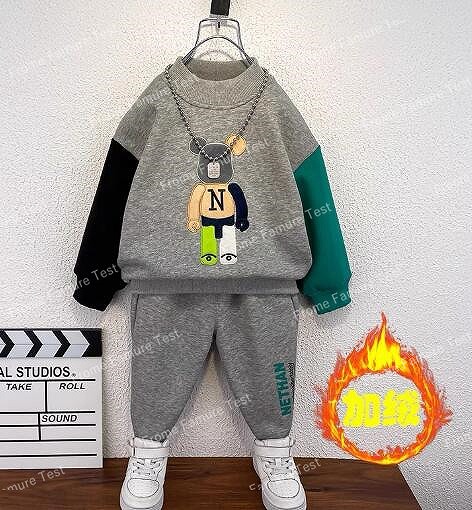 冬新作 女の子 男の子 パーカートップス パーカー 子供服 キッズ服 トップス+パンツ裏毛付き2点セット