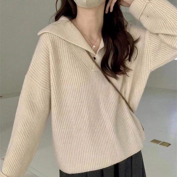 ニット　セーター　トップス　Ｖネック ゆったり　長袖　レディース　シンプル　秋服 冬服 フリーサイズ