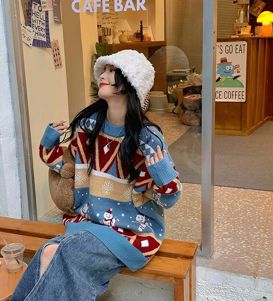 新秋冬ニットジャケット★セータールーズトップ★クリスマスセーター 4,335円