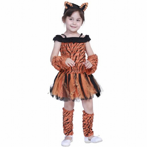 ハロウィン衣装 　子供用 　仮装 ハロウィーン 　コスプレ タイガーガール衣装