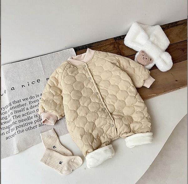 超人気ベビー服　ロンパース　秋冬新品綿の服　 　 カバーオール綿の服 裏毛付き★66-100