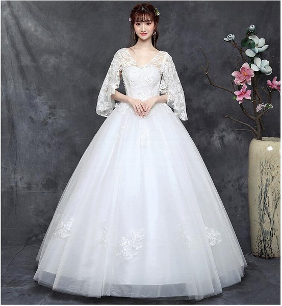 ブライズメイド/花嫁/二次会/プリンセスドレス/パーティードレス/ウエディングドレス/結婚式レースドレス
