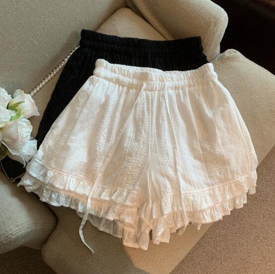 ボトムス ズボン パンツ ワイドパンツ　レース ショーツ