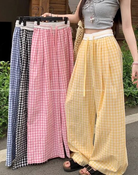 ボトムス ズボン パンツ ワイドパンツ チェック柄