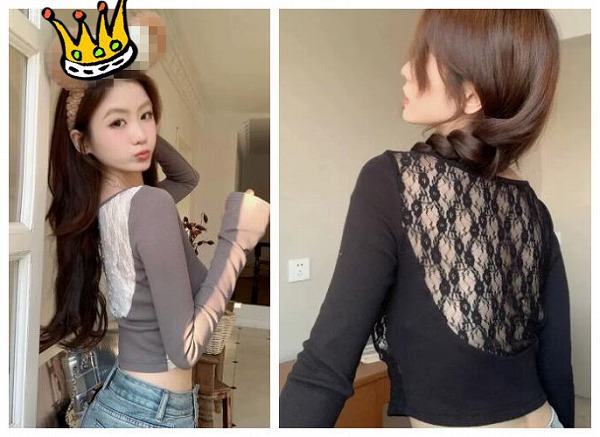 レディース トップス Tシャツ ブラウス レース 長袖 薄い 日焼け対策