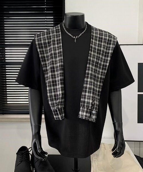 毎日商品更新中　トップス メンズ Tシャツ 半袖 ブラウス レイヤード