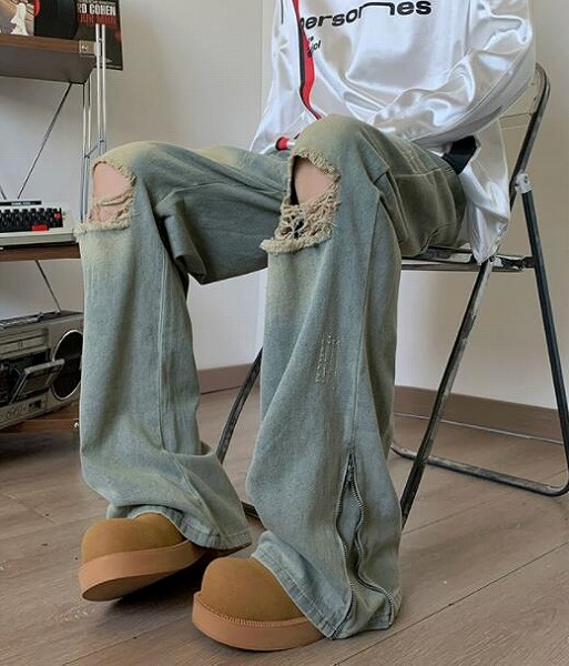 メンズ ボトムス ズボン パンツ デニム ジーンズ ダメージ加工