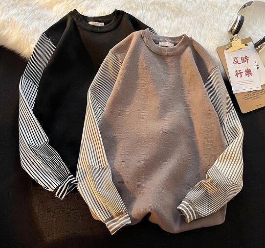 秋冬 メンズ トップス ニット シャツ レイヤード セーター