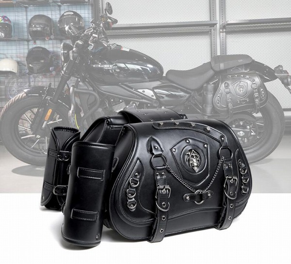 メンズ バイク用鞄 バッグ サイドバッグ 収納バッグ フェイクレザー 防水