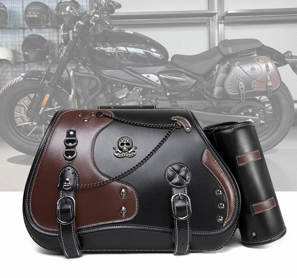 メンズ バイク用鞄 バッグ サイドバッグ 収納バッグ フェイクレザー 防水｜ドレミファソラ・ねこ