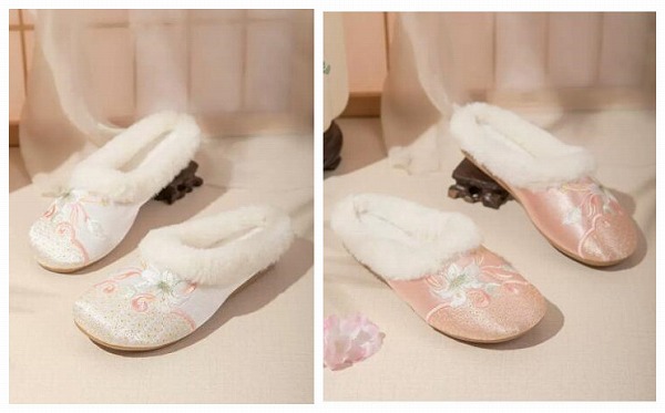 レディース 靴 出かけ 暖かい シューズ 優雅 ミュール レトロ 刺繍