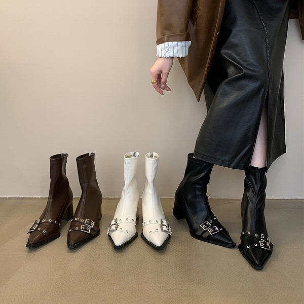 ショートブーツ オシャレなショートブーツ レーディスファション靴 個性的ブーツ|ドレミファソラ・ねこ