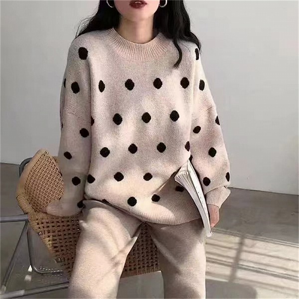 新作秋冬セーター　ニットゆったり長袖ブラウス　レーディスファション商品　上着｜ドレミファソラ・ねこ