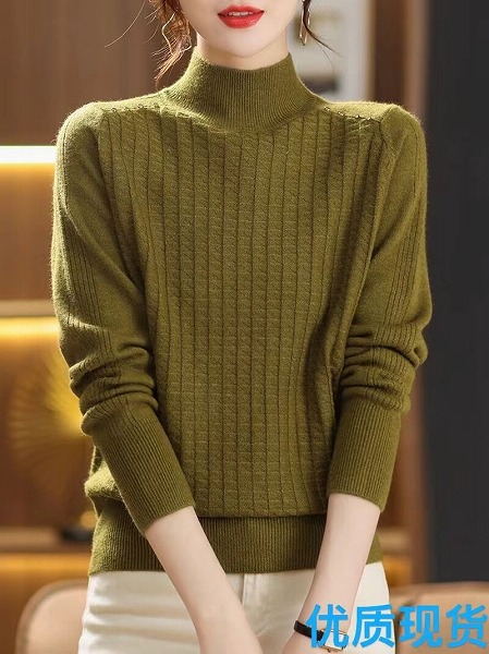 ハーフハイネックセーター　レーディスファション洋服　おしゃれなトップス｜ドレミファソラ・ねこ