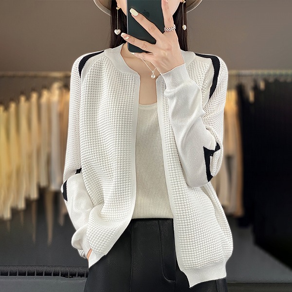 カジュアルトップス　ニットコート　長袖カーディガン　レーディスファション洋服｜ドレミファソラ・ねこ