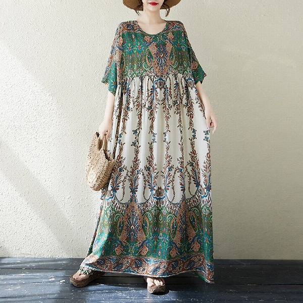 新作レディース流行り物 刷り上げる 心地好い ゆったり ロング衣装