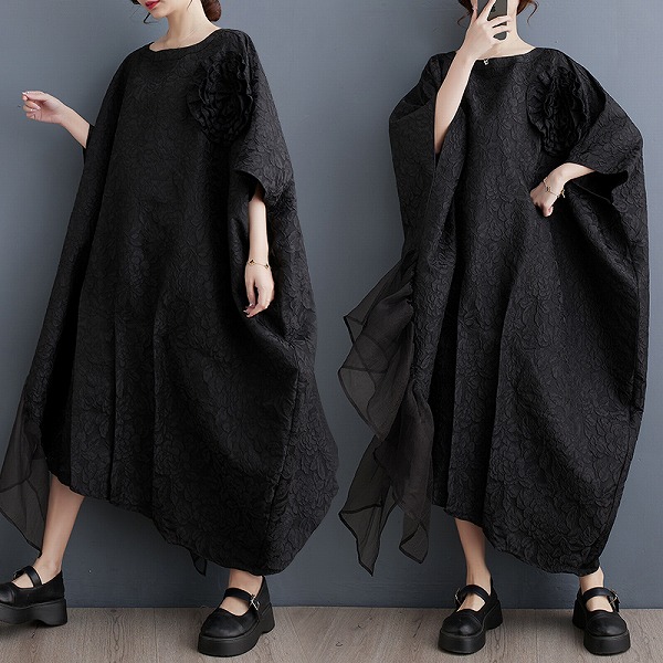 ゆるいワンピース　花付き　レディースファション商品　人気ワンピース 9,727円